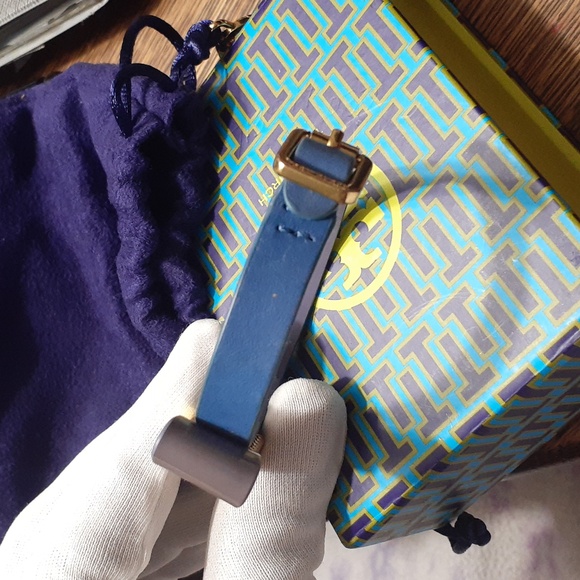 TORY BURCH SAHARA BLUE PURPLE BOW BRACELET - Picture 4 of 7